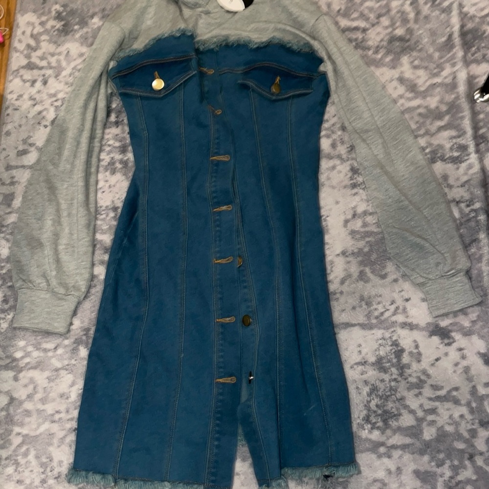 Jean Stretchy “Sweatshirt” Dress